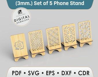 Laser Cut Phone Stand Design | Desk Holder Template for Glowforge & CNC