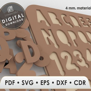 Rompecabezas del alfabeto Svg, Rompecabezas Abc para niños, Matemáticas de fácil aprendizaje, Archivo de corte láser Dxf, Plan de corte Cnc, Rompecabezas para niños Glowforge