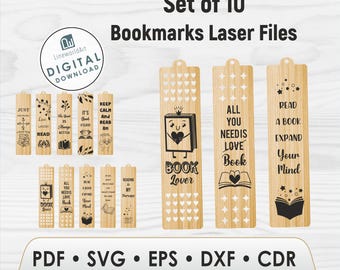 Wood Bookmark SVG, Funny Bookmarks, Laser Cut Files (Digital Download)