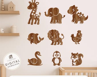 Woodland Animals Laser Cut Files, Nursery Decor (Digital Download)