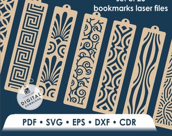 Laser geschnitten Lesezeichen SVG-Datei, Cricut Silhouette Muster (Digitaler Download)