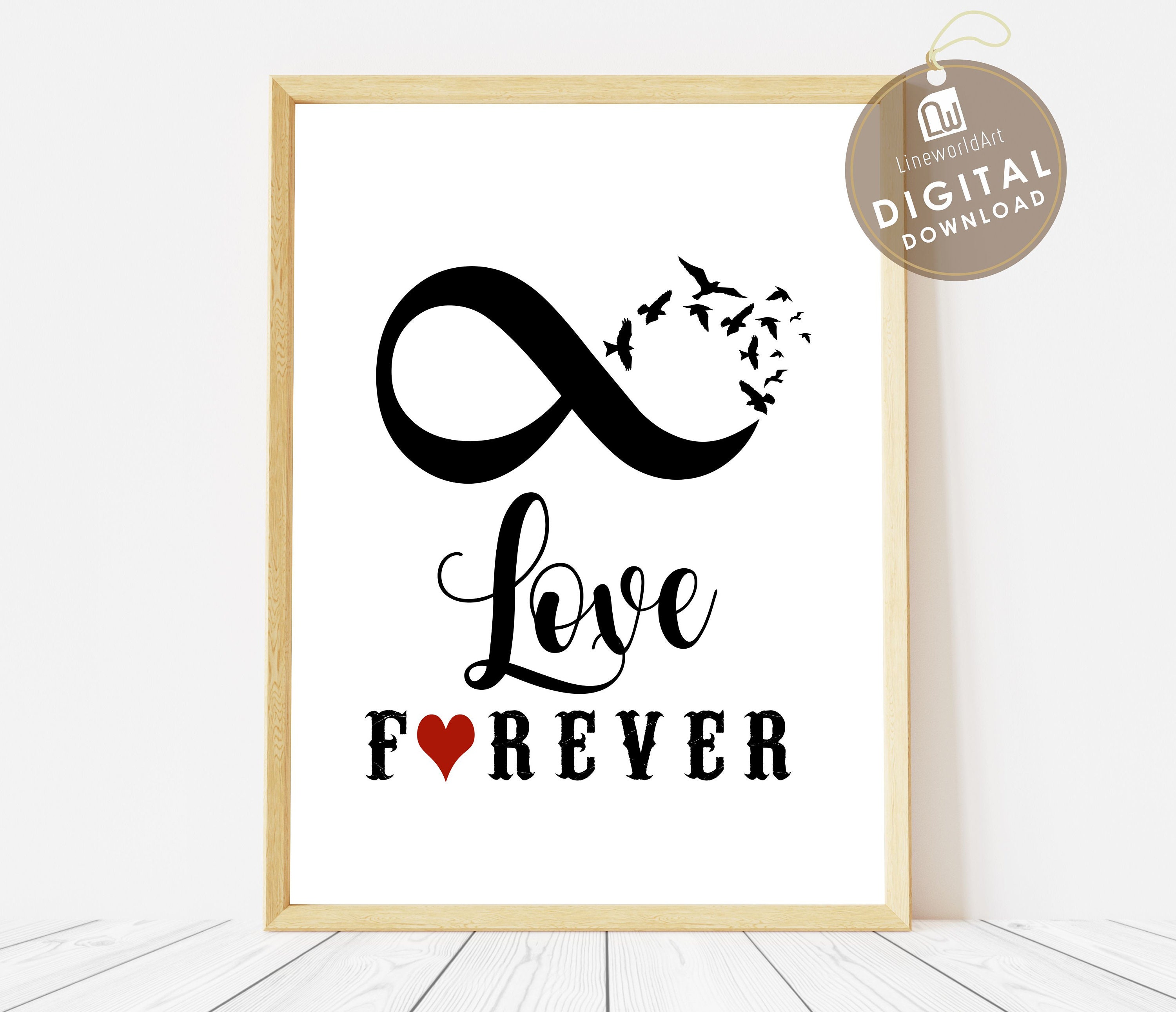 UnendlichkeitWandDruck Liebe Poster für immerSymbol paar Etsy
