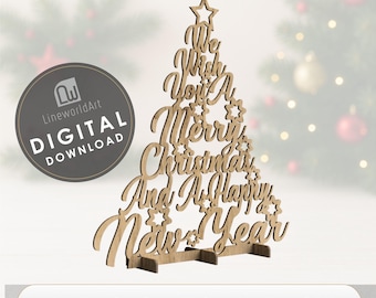 Standing Christmas Tree SVG Template: Laser Cut Design (Digital Download)
