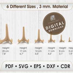 Easel Stand Laser Cut Files, Plate Holder Svg, Glowforge File, Photo Holder Display