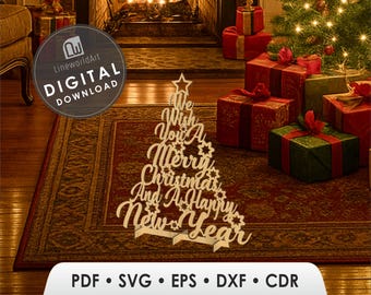 Standing Christmas Tree Laser Cut SVG | 3mm Wooden Holiday Decor File
