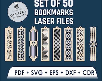 50 Bookmark Laser Cut SVG Bundle