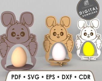 Easter Bunny Egg Holder SVG, Laser Cut File (Digital Download)