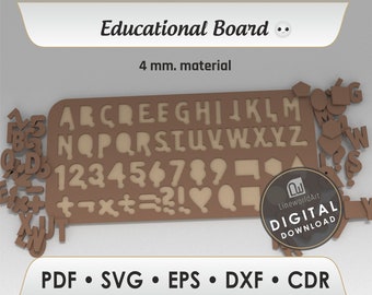 Puzzle liczbowe dla dzieci od A do Z w formacie SVG, plik wycinany laserowo (pobranie cyfrowe)