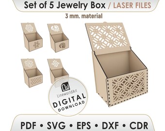 Lasergesneden sieradendoos SVG voor houten geschenkdoos