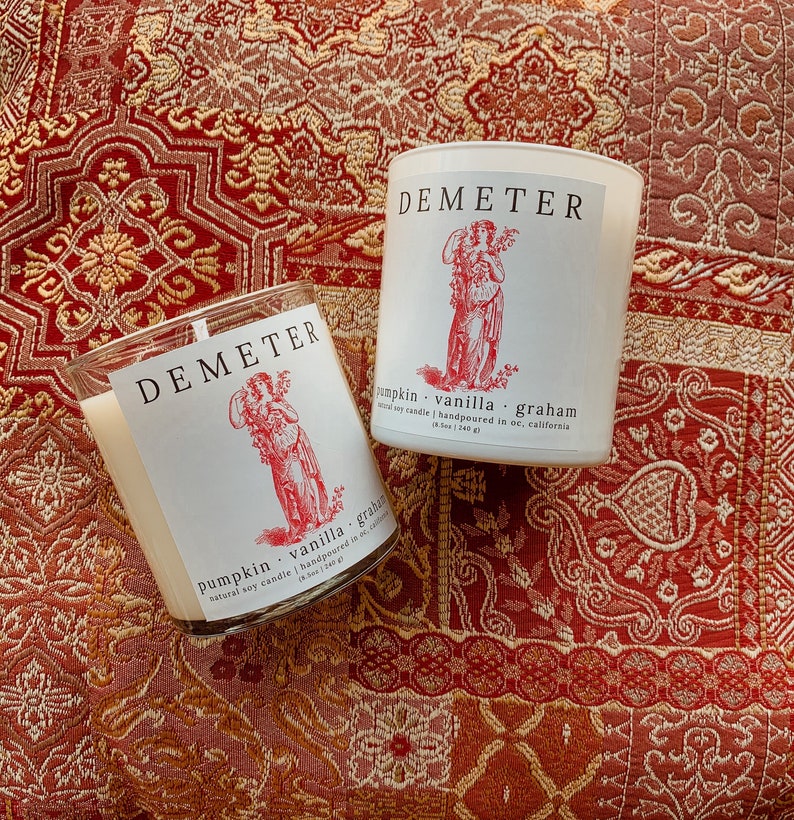 DEMETER Greek Mythology Candle Etsy