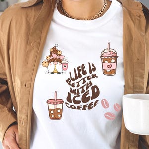 Like is better with ice coffee SVG PNG file, Trendy Mom Coffee Lover Coquette Bow, DTF Sublimation Designs,