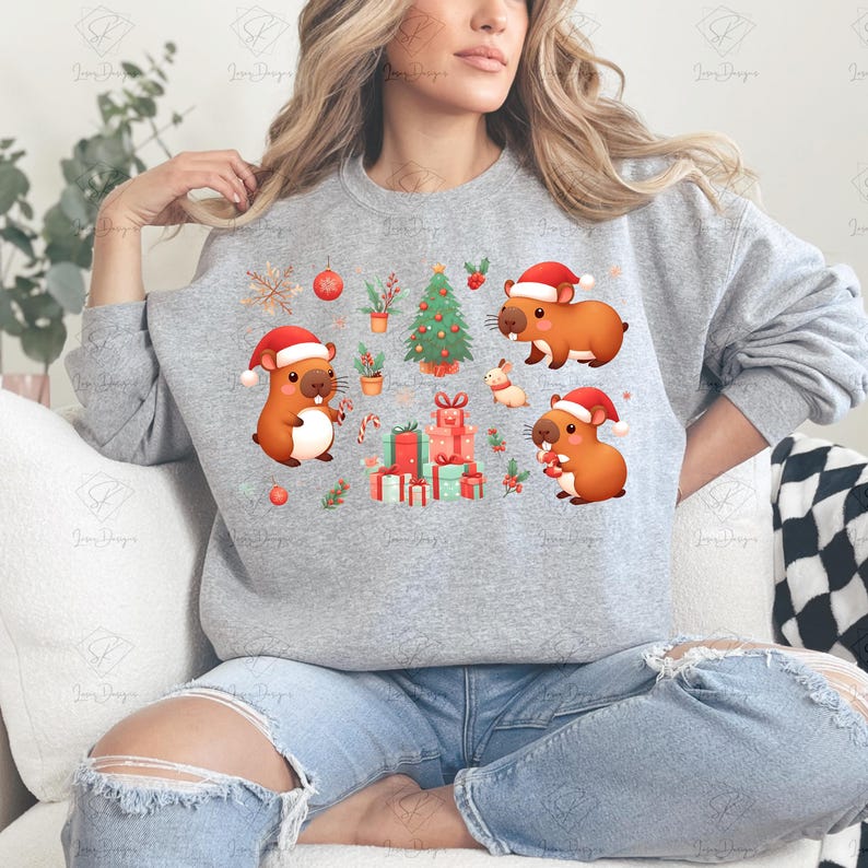 Capybara Holiday SVG File Silhouette Studio, Cute Baby Animal Graphics