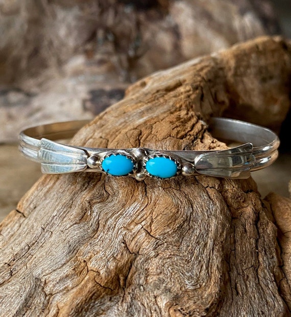 Turquoise And Silver Cuff Bracelet - image 1