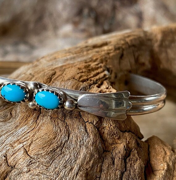 Turquoise And Silver Cuff Bracelet - image 5