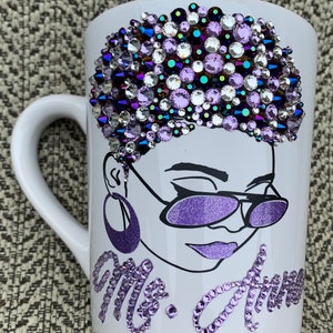 Purple Bling 16 oz. Starbucks Travel Coffee Tea Glam Mug with Lid