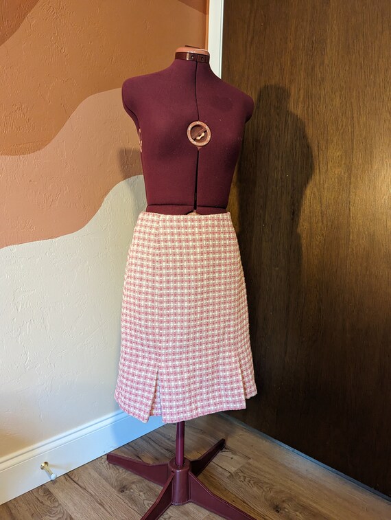 Vintage pink plaid skirt