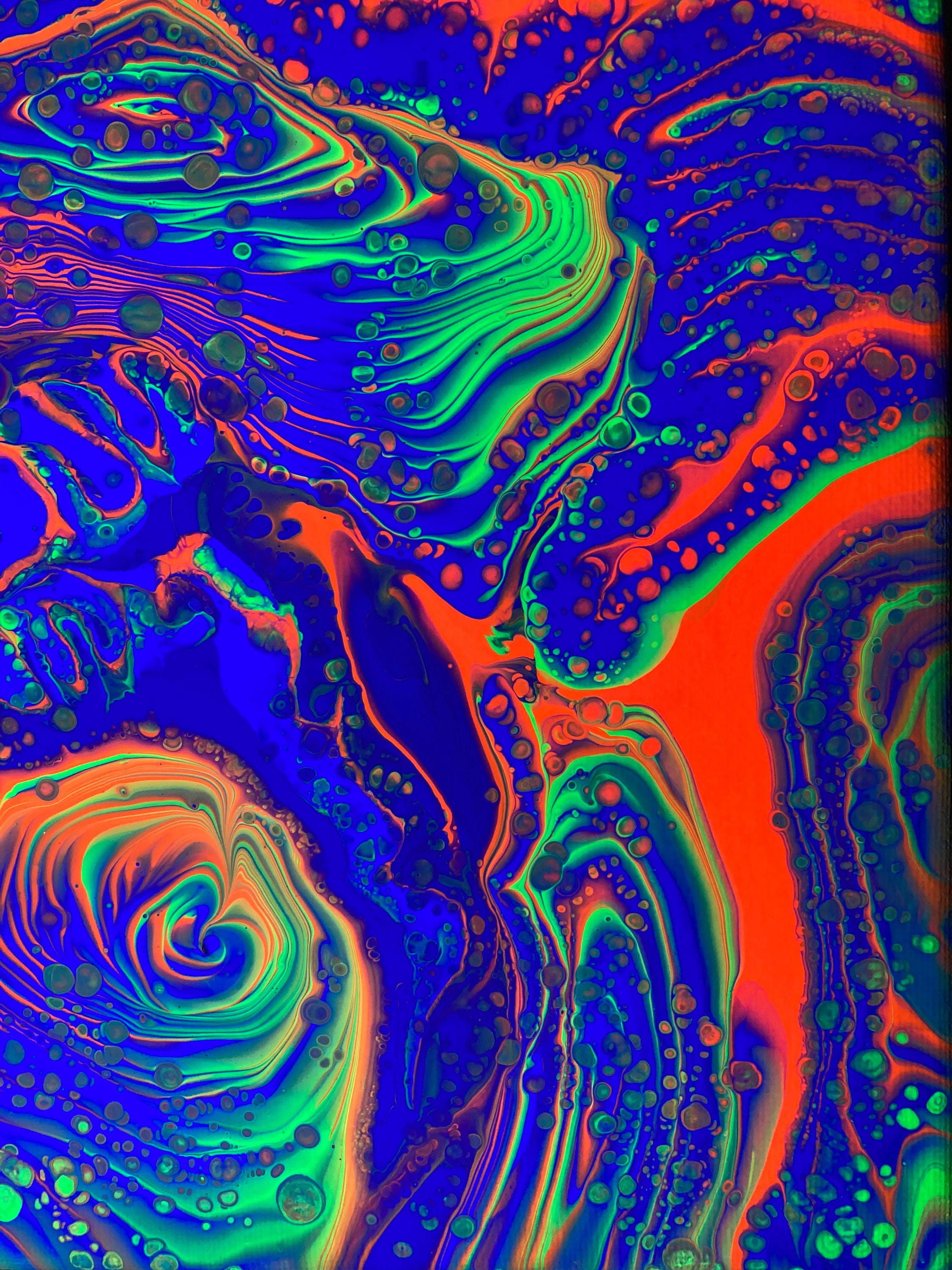 Ice Lava 8x8 UV Reactive Paint Pour on Stretched Canvas | Etsy