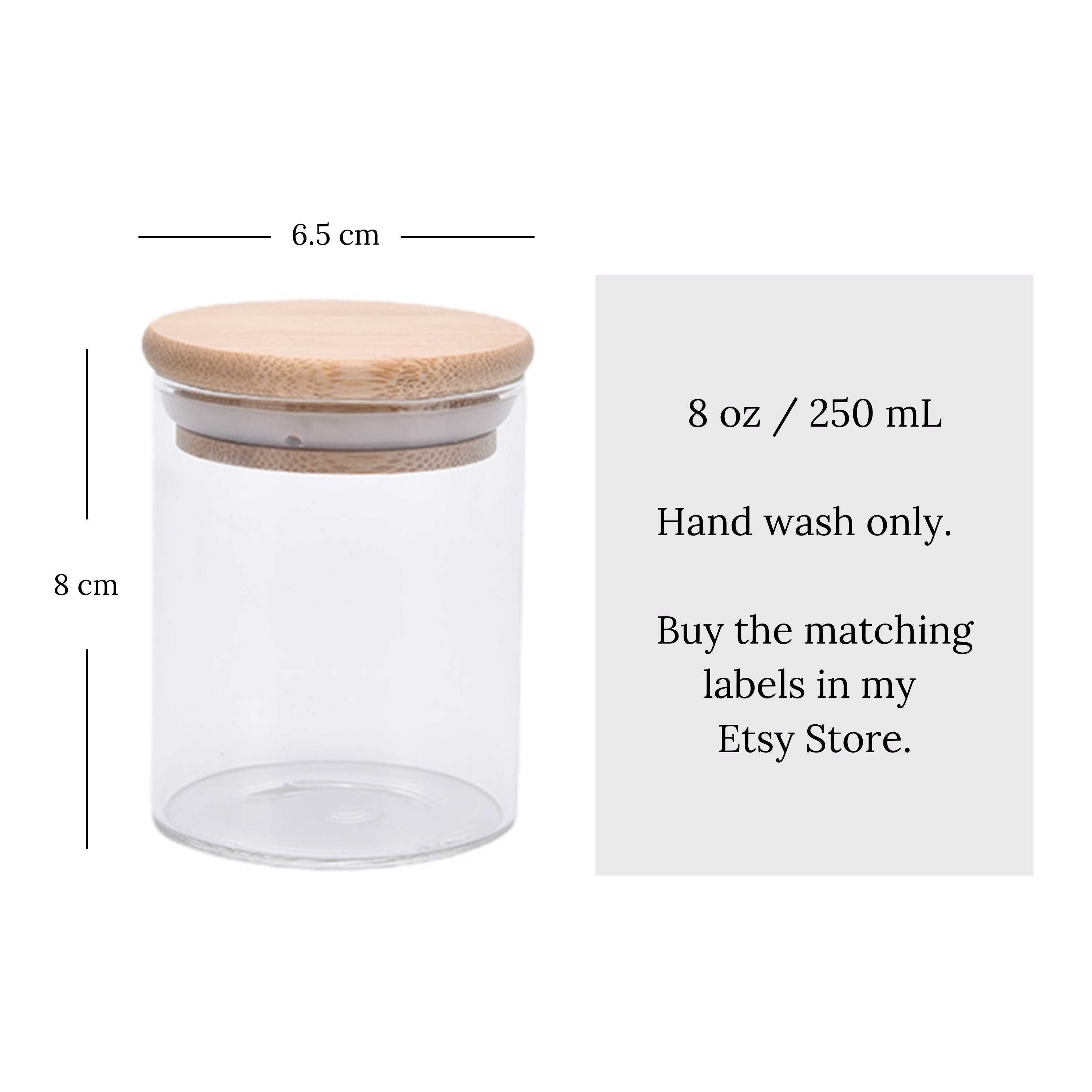 Glass Jar With Bamboo Lid 6.5/8 Cm 250 Ml Jar Glass With Bamboo