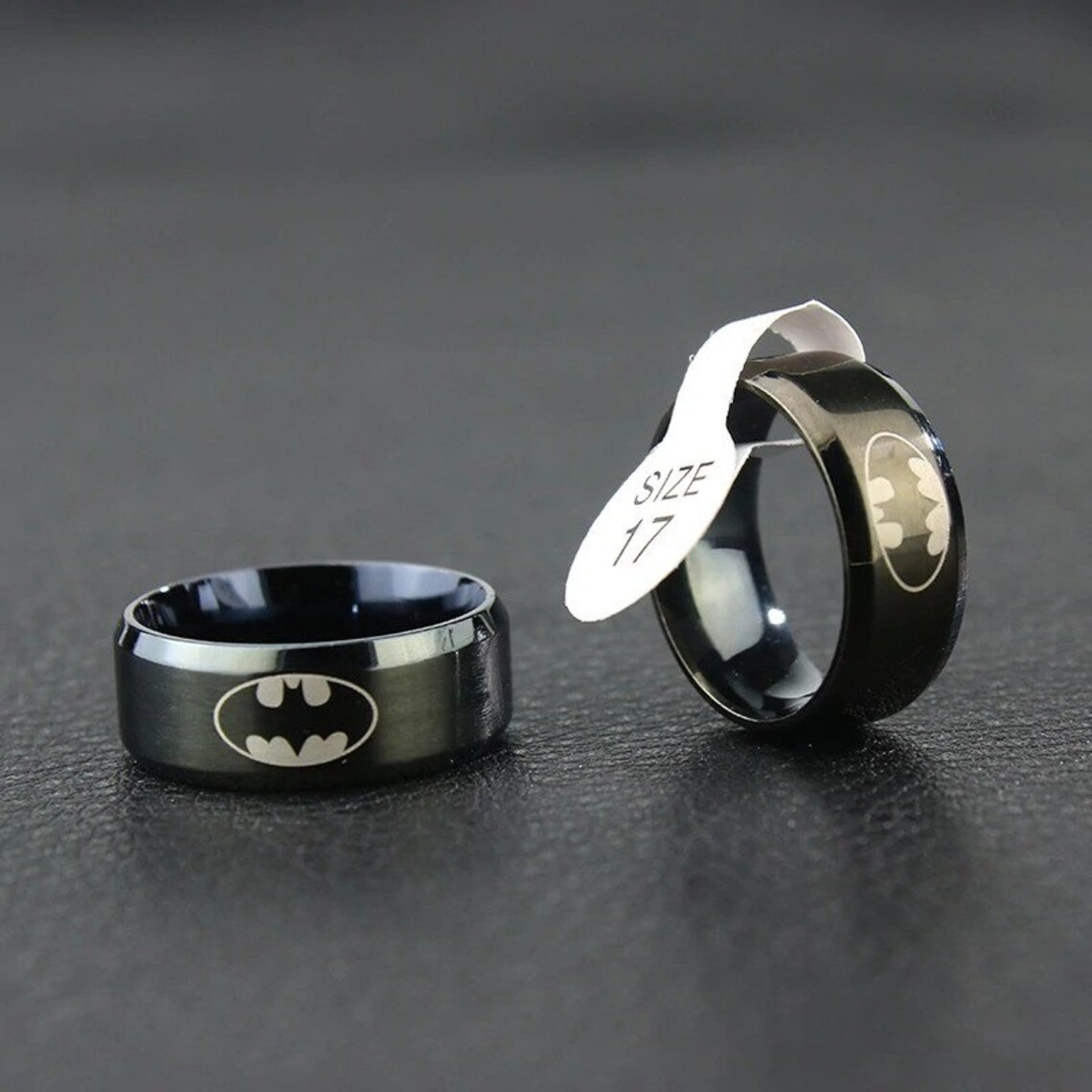 Batman Ring Black Ring Stainless Steel Ring Gold Ring Silver Etsy