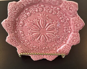 Bordallo Pinheiro Portugal Pink  Enbellished Plate