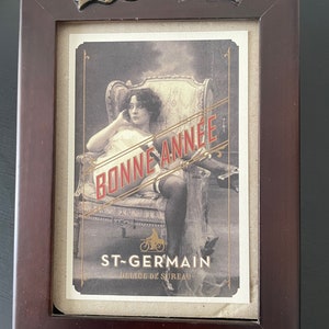 St Germain  Nostalgic  Girl and   Drink Recipe Card