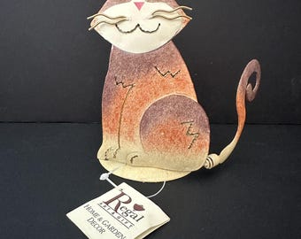 Metal Cat Votive with Wagging Tail