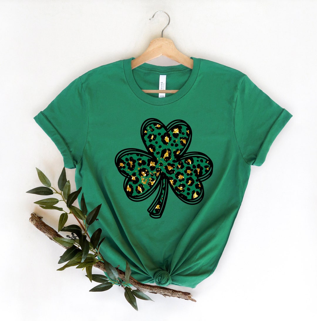 Shamrock Leopard St Patrick's Day Shirt Vintage St - Etsy