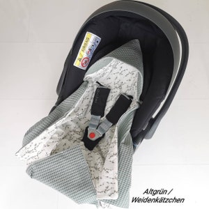 Babyschale 3-Punkt-Gurtsystem Babydecke Sommer Waffelpiqué Eukalyptus Einschlagdecke Geburt Regenbogen Cybex Maxi Cosi Bild 5