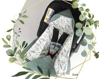 Babyschale | 3-Punkt-Gurtsystem | Babydecke | Sommer | Waffelpiqué | Eukalyptus | Einschlagdecke | Geburt | Regenbogen | Cybex | Maxi Cosi