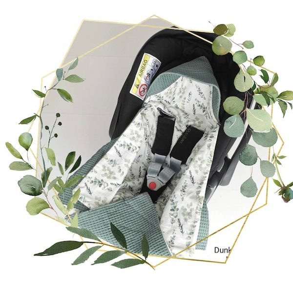 Babyschale | 3-Punkt-Gurtsystem | Babydecke | Sommer | Waffelpiqué | Eukalyptus | Einschlagdecke | Geburt | Regenbogen | Cybex | Maxi Cosi