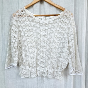 Gorgeous Antique Edwardian Blouse/Broderie Lace Blouse/Vintage Blouse/Romantic Antique Edwardian Victorian Lace Blouse