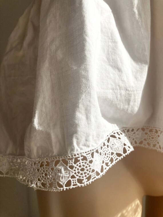 Antique Corset Cover/White Cotton Lace Blouse/Vin… - image 5