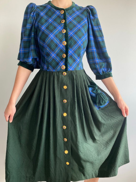 Vintage Tyrolean Traditional Blue Dirnd Lfolk Dress/austrian - Etsy