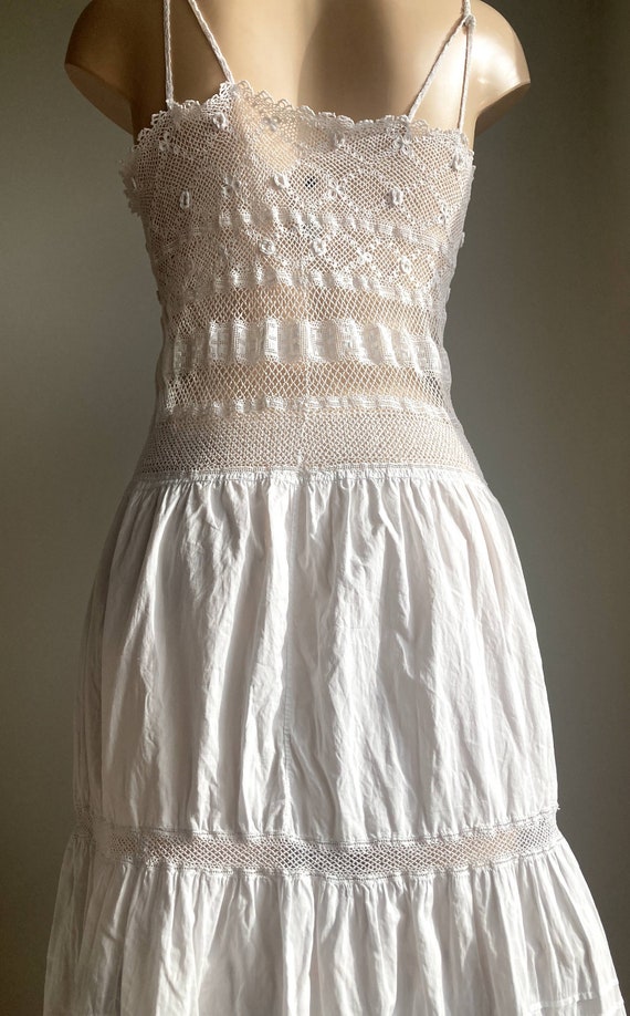 Antique White Cotton Nightgown/Vintage Embroidere… - image 5