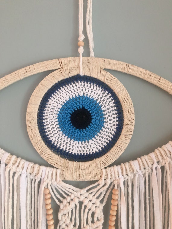 evil eye owl on macrame cord evil eye owl on macrame cord