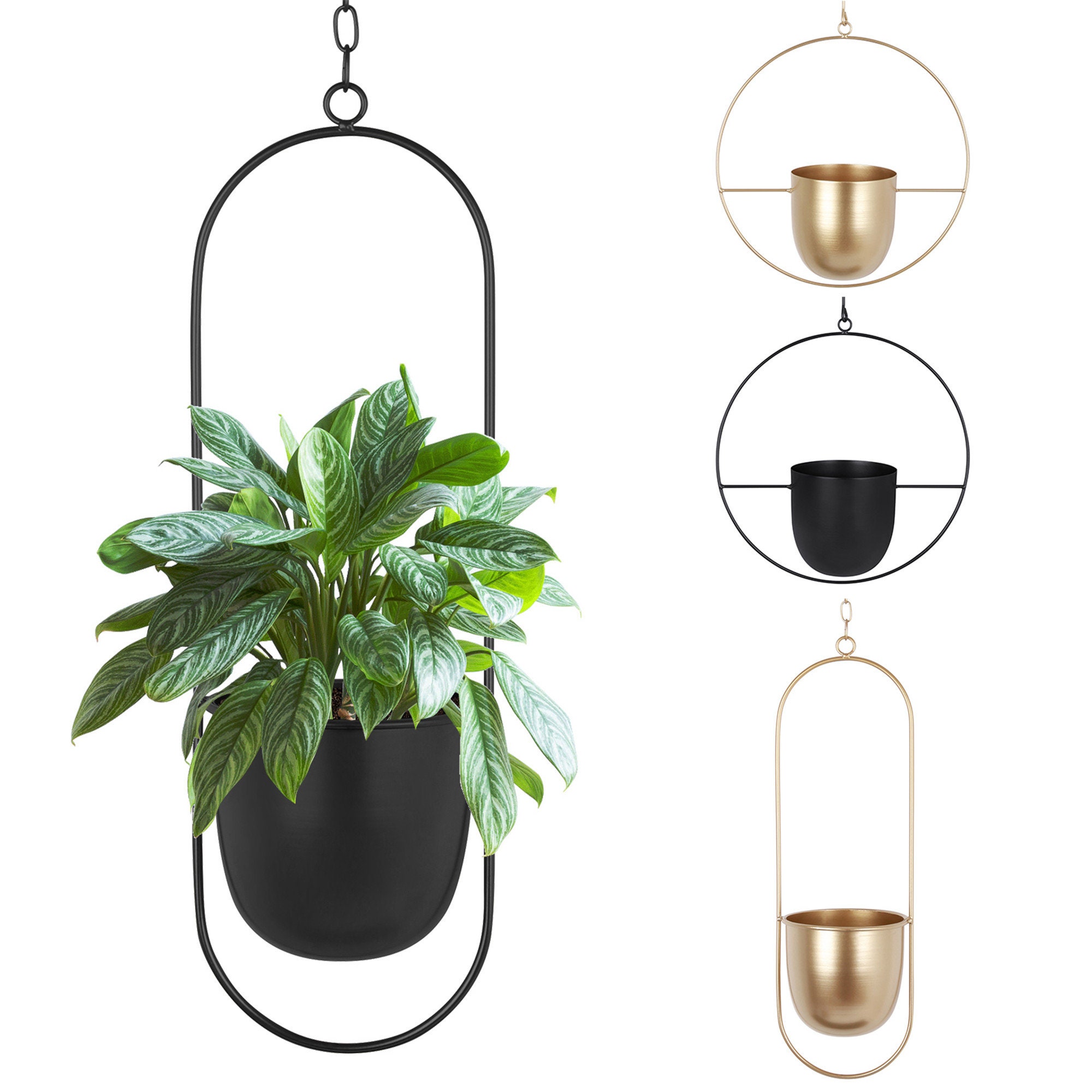 Metal Plant Hanger Set Hanging Plant Pots Hanging Wall Etsy