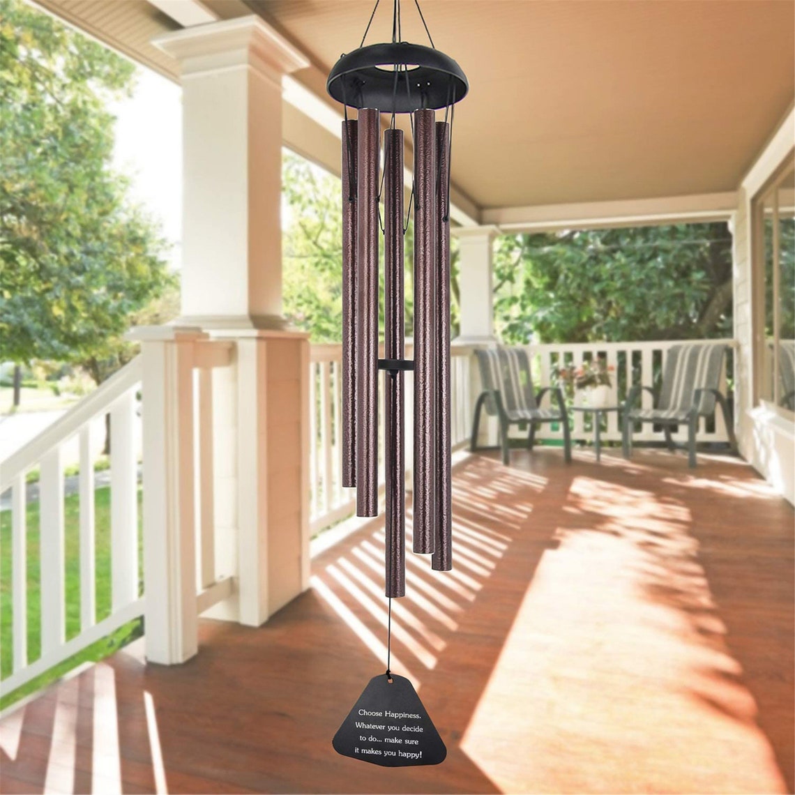 36in Bronze Wind Chime 5 Tubes Metal Wind Chimes Garden Home Etsy