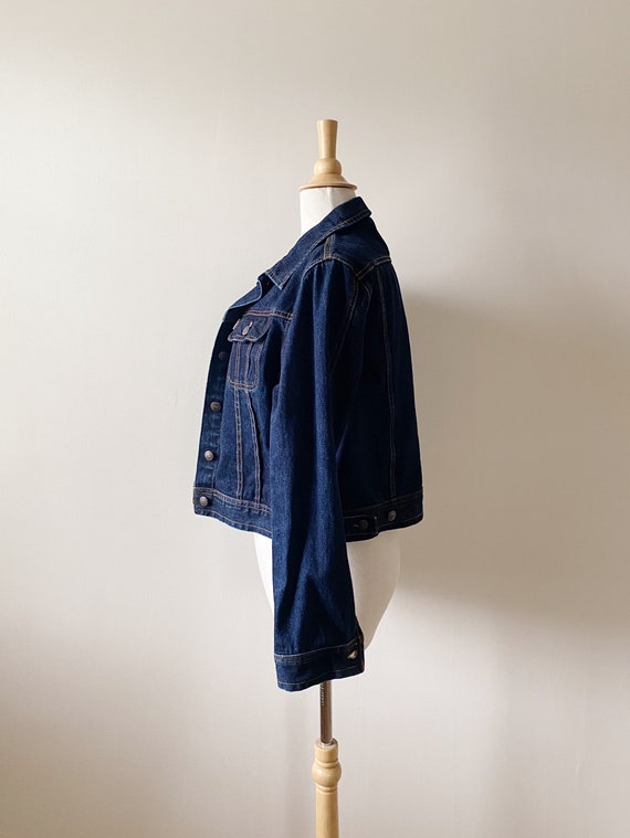 Vintage 2000s Denim Jacket | Y2K Dark Jean Jacket… - image 5
