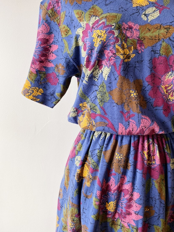 Vintage 90s Floral Dress | Eddie Bauer Knit Flora… - image 2