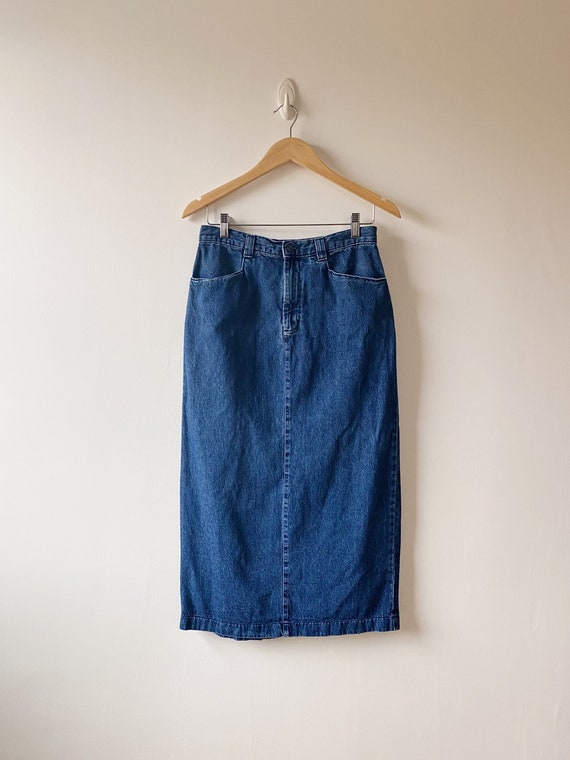 Long Vintage Denim Skirt - 1980s Fashion by Esprit - Gem