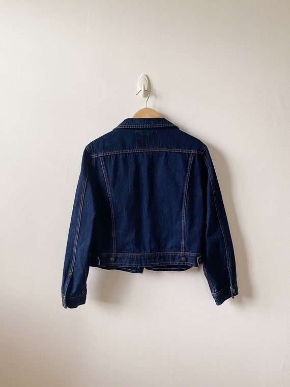 Vintage 2000s Denim Jacket | Y2K Dark Jean Jacket… - image 3