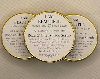 Handmade Rose & Citrus Face Scrub: All Natural, Small Batch