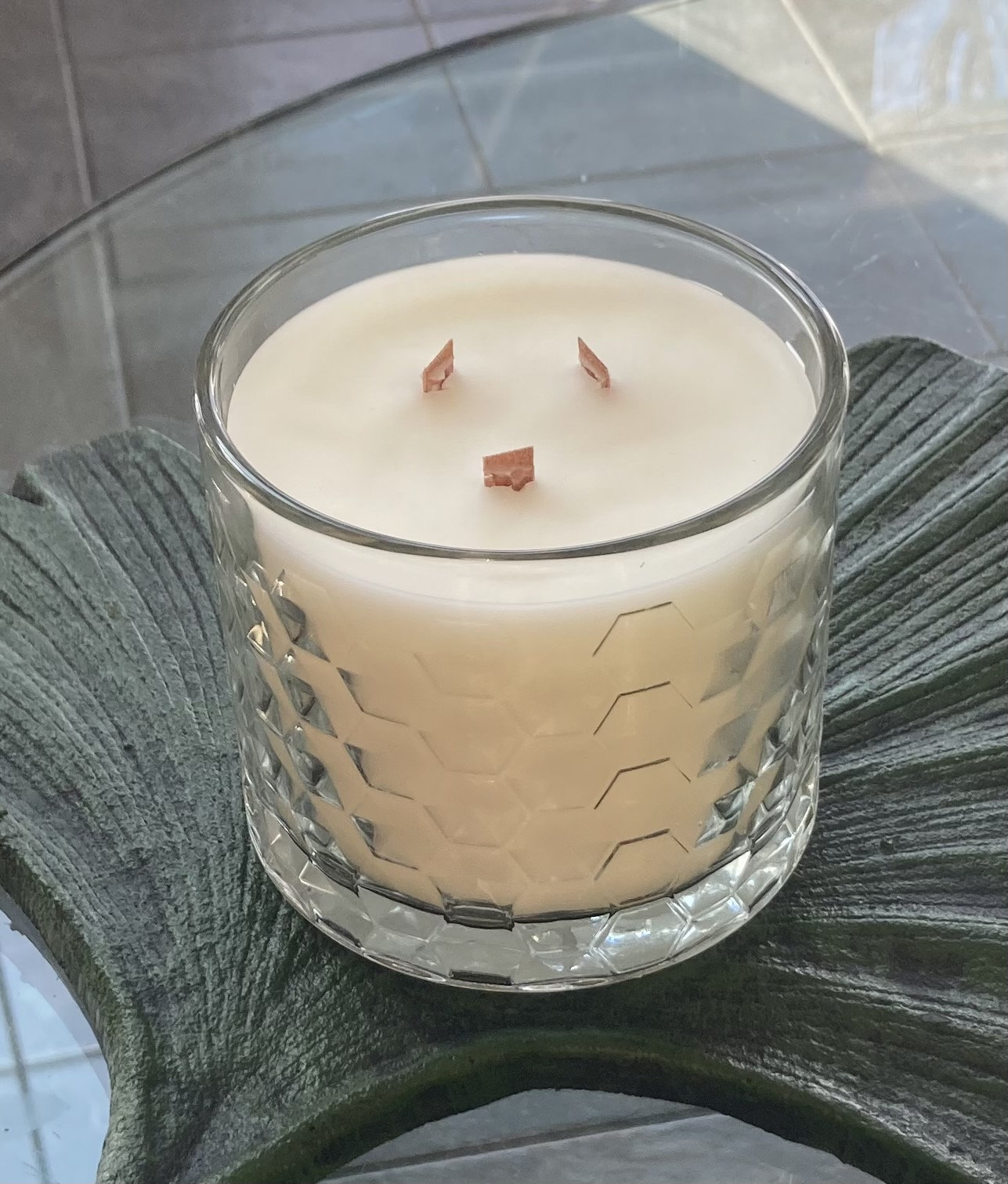 Chai Scented Wood Wick Candle (in the microwave!) - Lemon Thistle