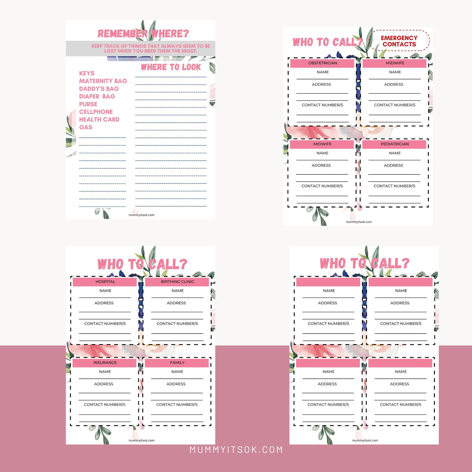 Printable Hospital Bag Checklist for Mom| Maternity Bag Checklist ...