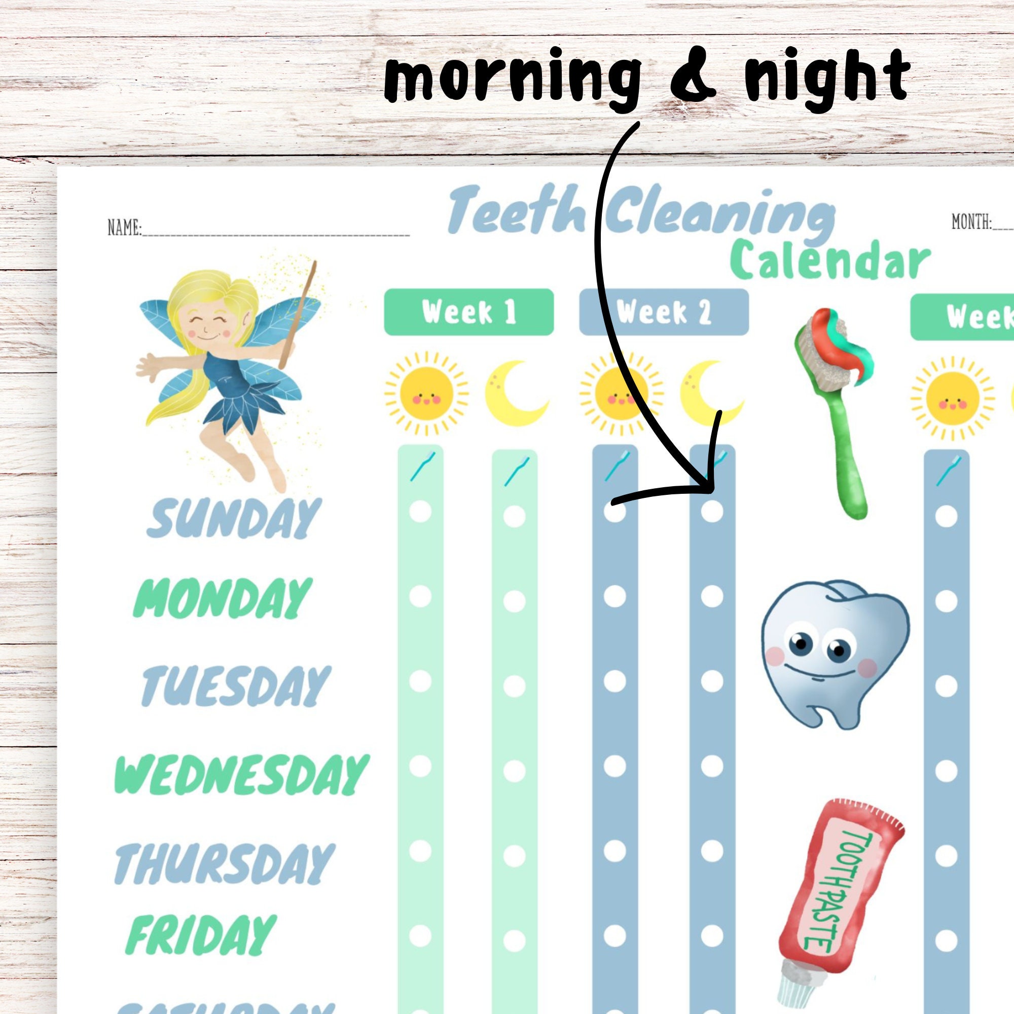 Brush Teeth Chart, Brush My Teeth Printable, Brush Your Teeth Printable