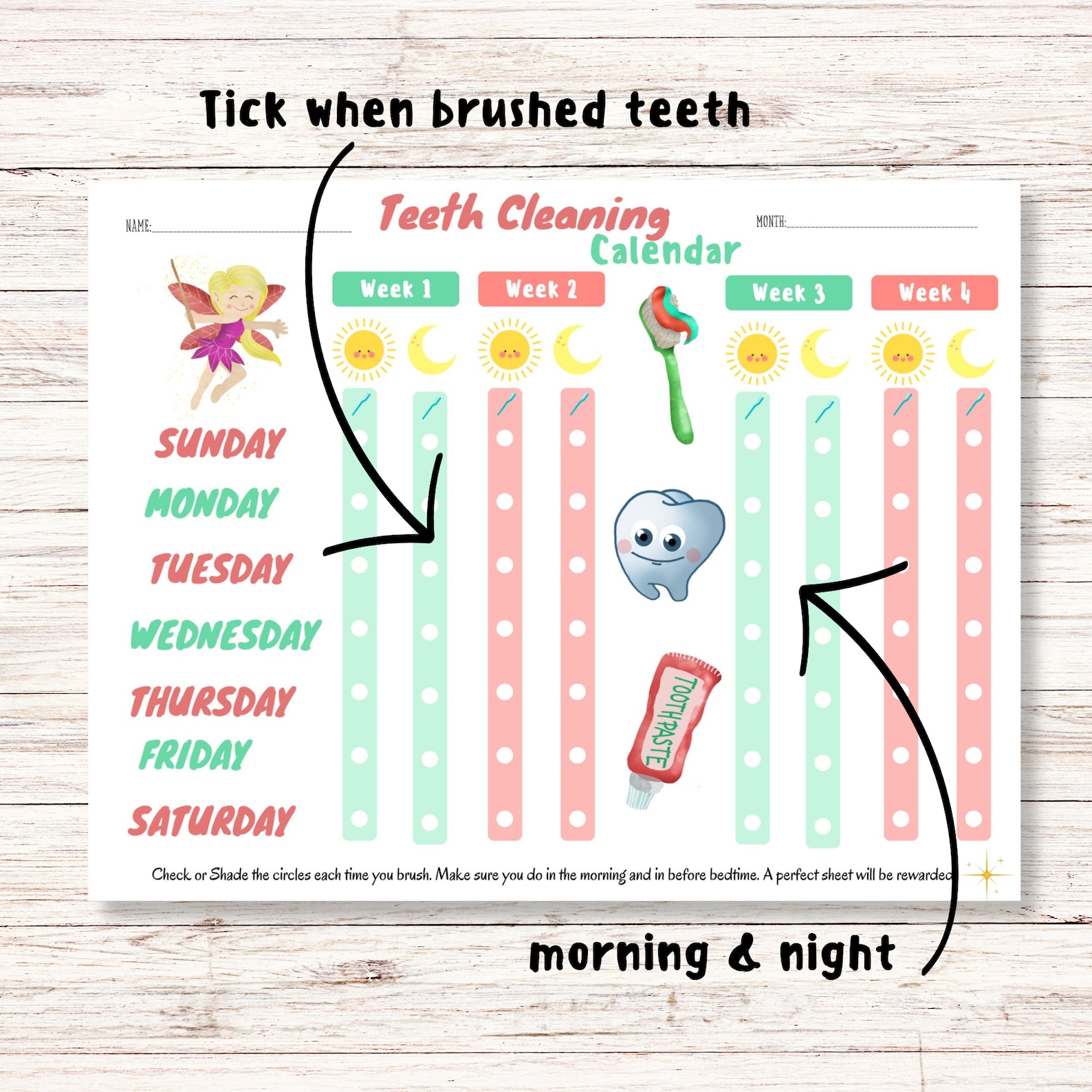 Brush Teeth Chart, Brush My Teeth Printable, Brush Your Teeth Printable ...