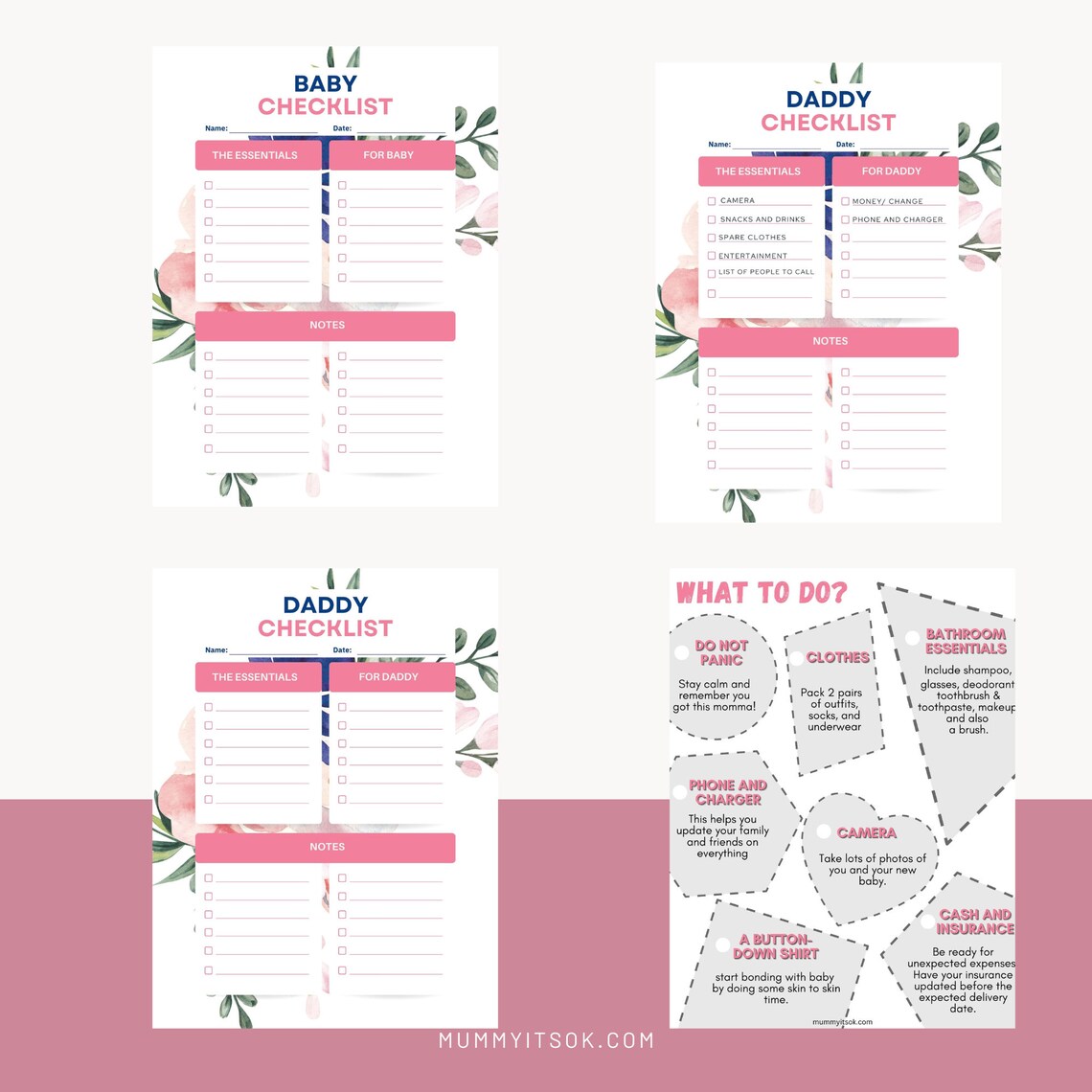Printable Hospital Bag Checklist for Mom| Maternity Bag Checklist ...