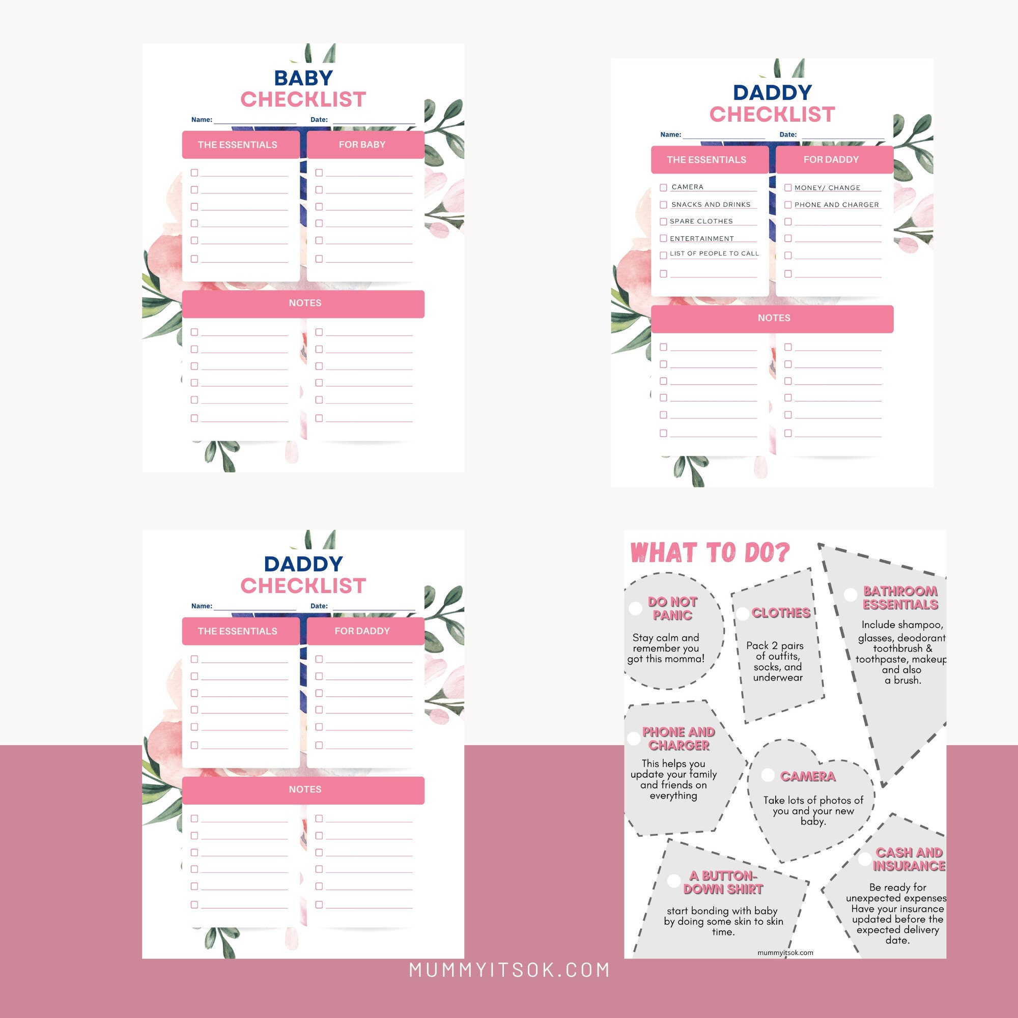 Printable Hospital Bag Checklist for Mom| Maternity Bag Checklist ...