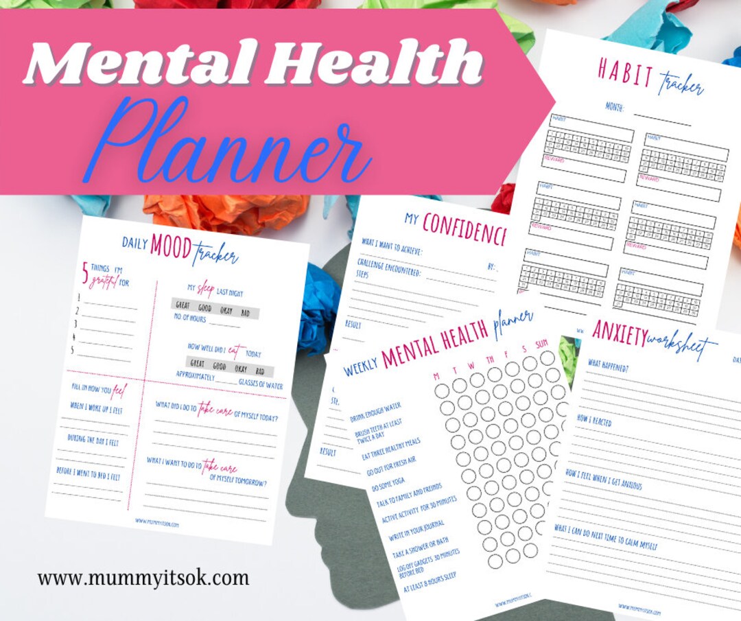 Printable Wellness Planner Self Care Mood Tracker Habit - Etsy