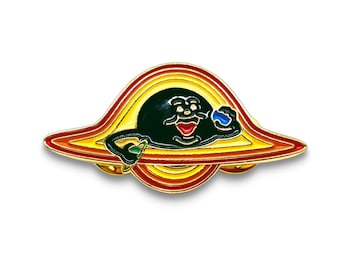 Insatiable Black Hole Enamel Pin: Gold Plated Space Pin (1.58 inch)